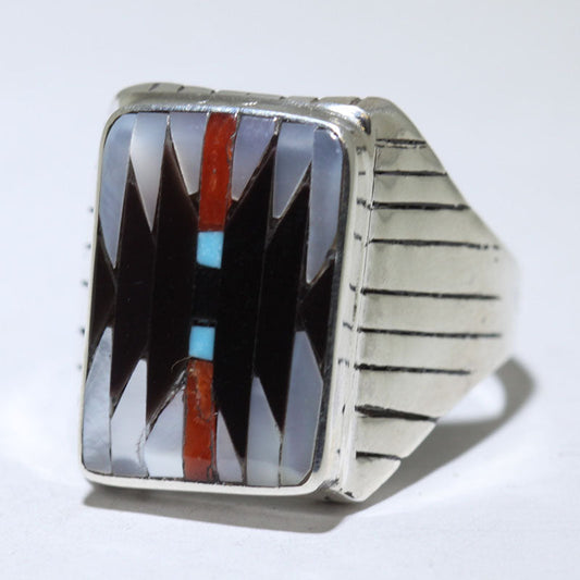 Anillo con incrustaciones por Zuni - 12