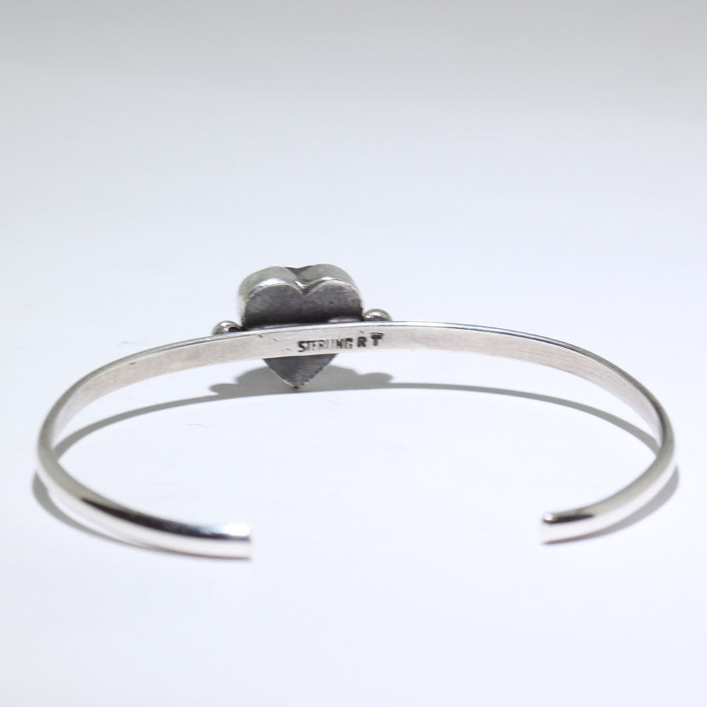 Bracciale in argento con lapislazzuli a forma di cuore