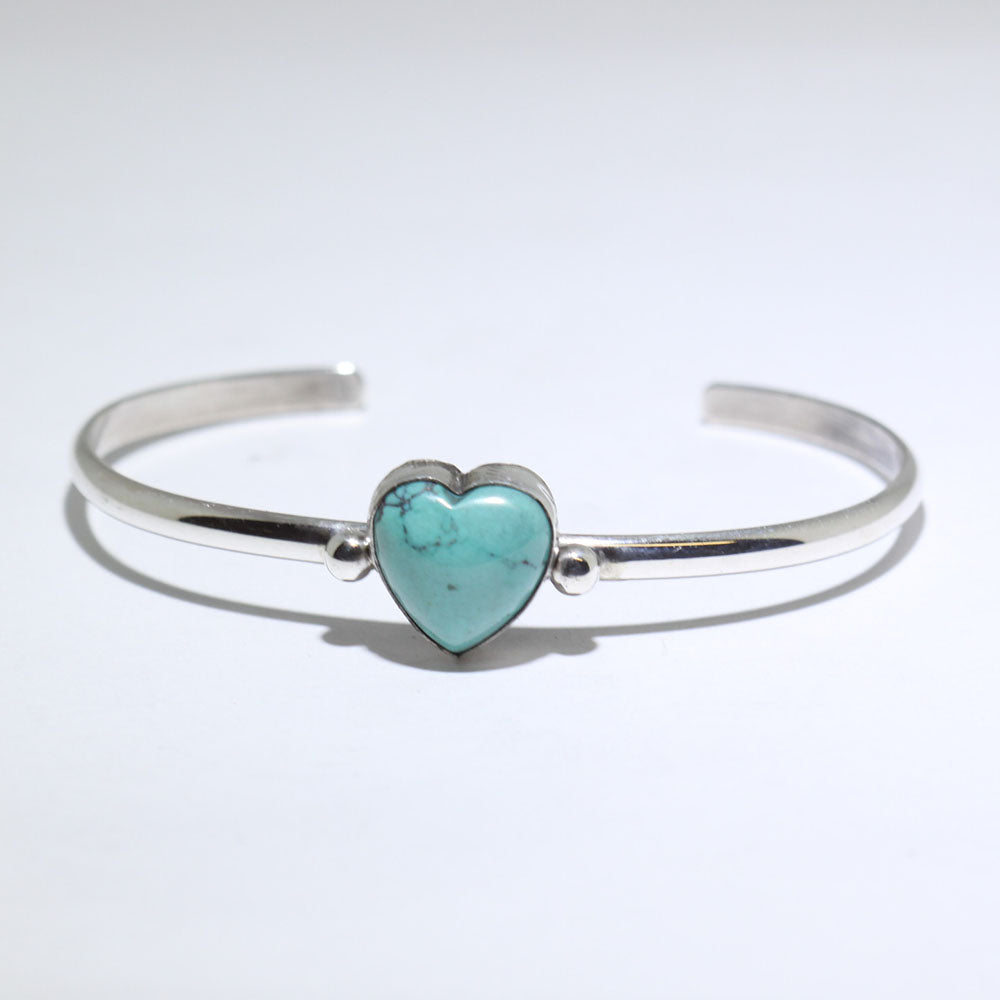 Hart turquoise zilveren armband