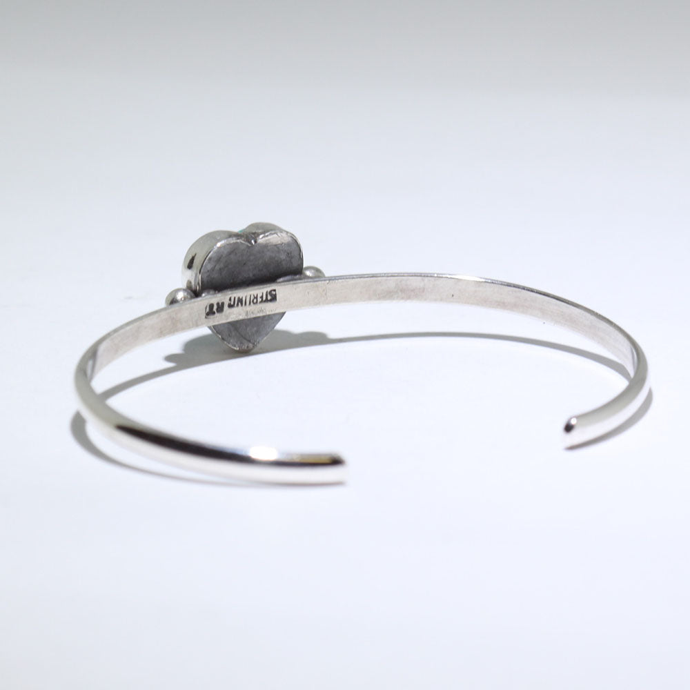 Bracciale in argento con turchese a forma di cuore