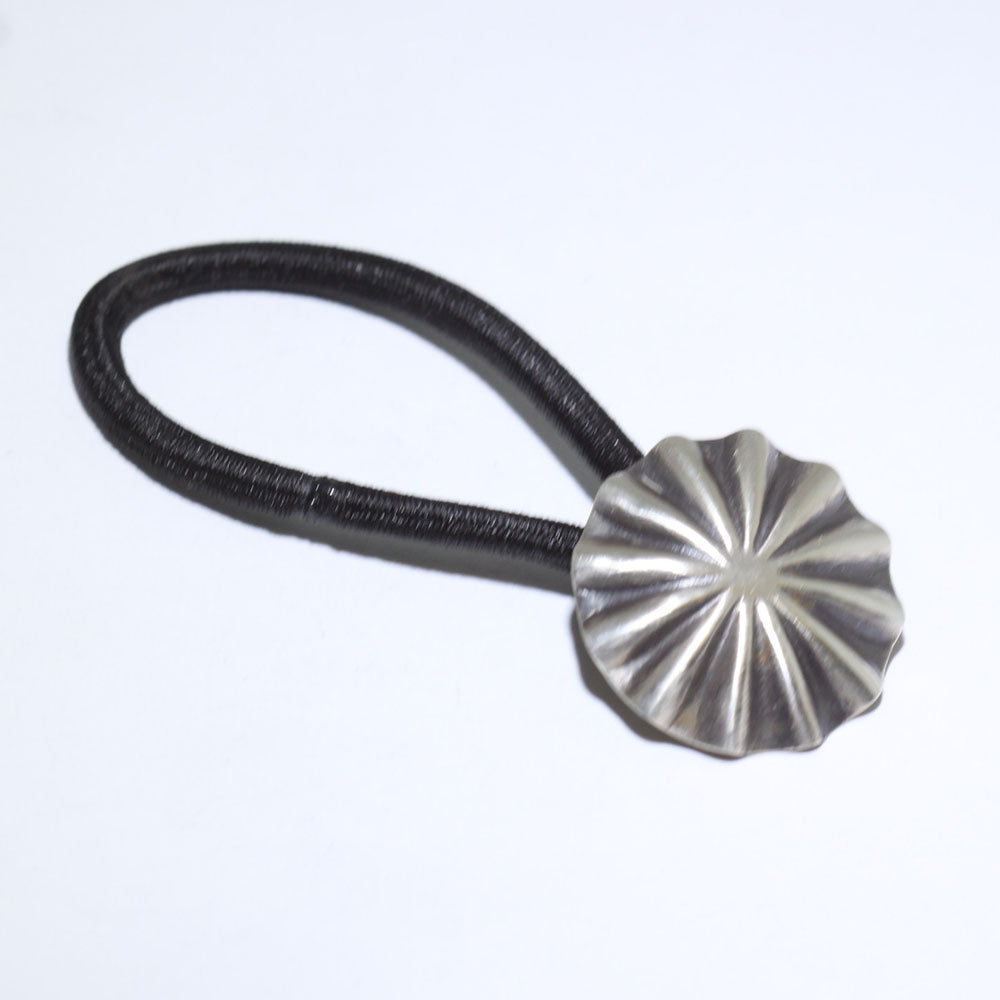 Silver concho hair tie holder