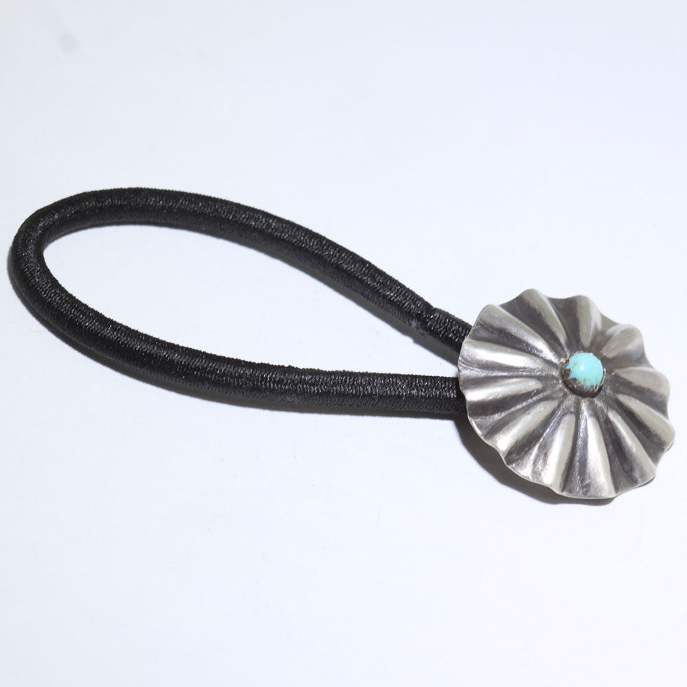 Silver concho hair tie holder