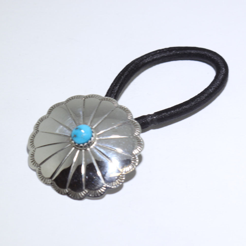 Silver concho hair tie holder