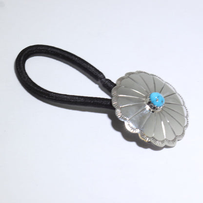 Silver concho hair tie holder