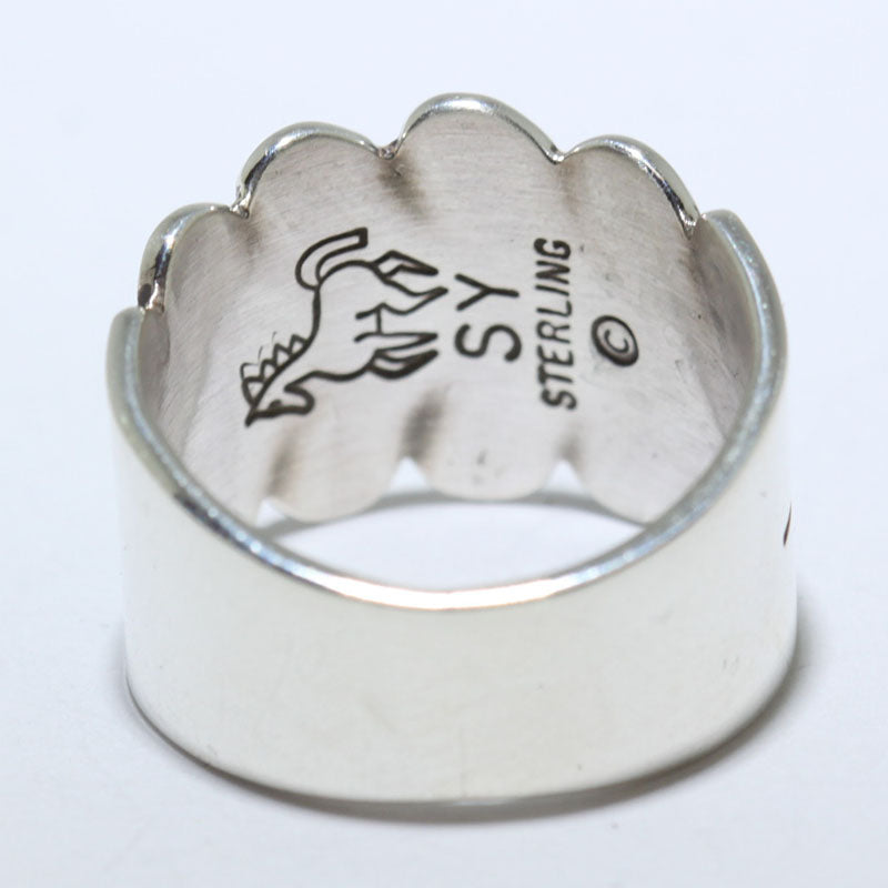 Cincin Perak oleh Steve Yellowhorse ukuran 9.5