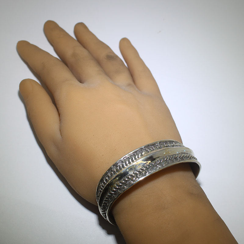 Bracciale in argento moneta di Ernie Lister 16,8 cm