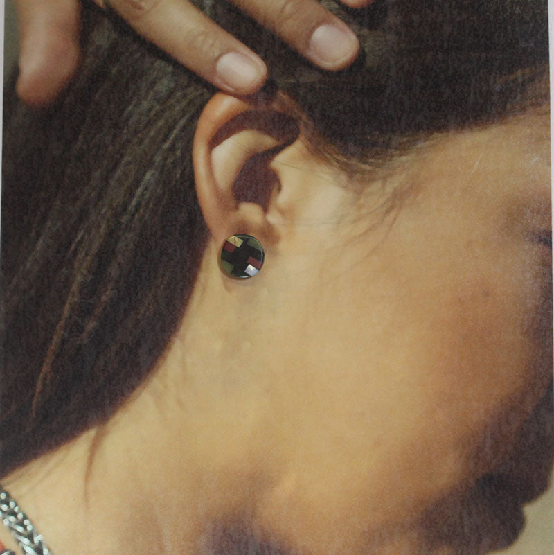 Boucles d'oreilles incrustées de mosaïque