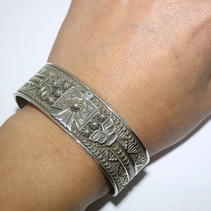 Silver Bracelet by Darrell Cadman 5-1/4"