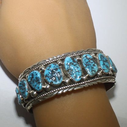 Pulsera de turquesa por Navajo 6-3/8"