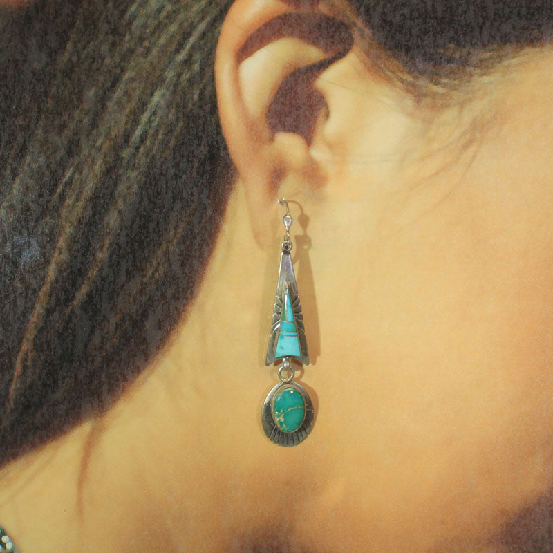 Turquoise Oorbellen door Navajo