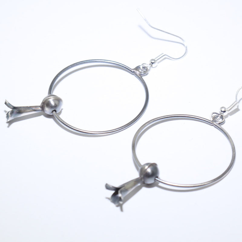 Boucles d'oreilles en argent par les Navajos