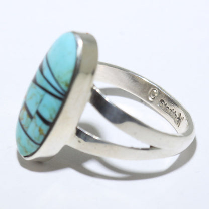 Bague incrustée par Navajo taille 9