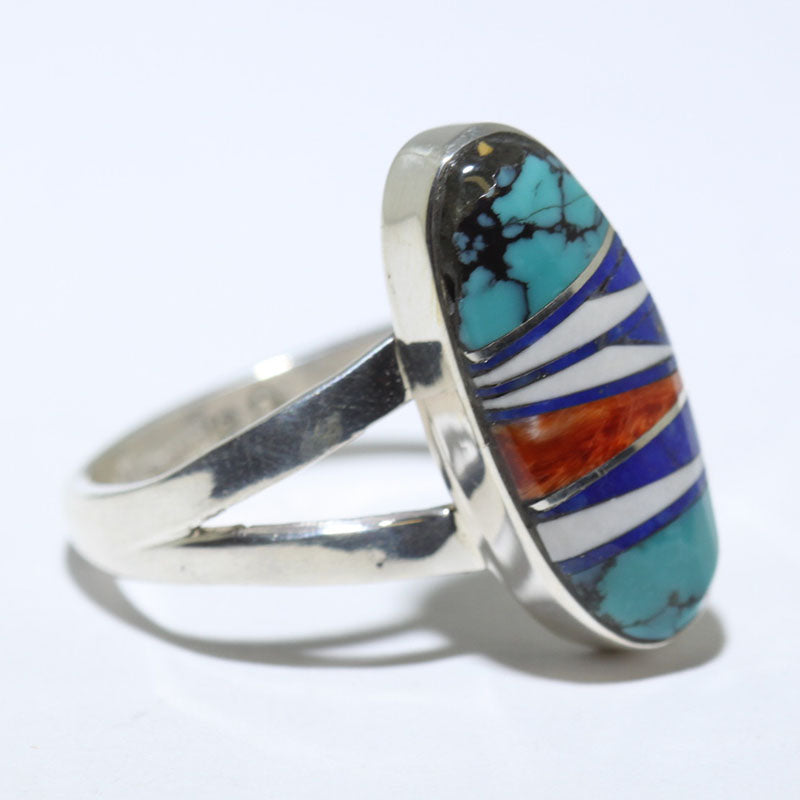 Inlay-Ring der Navajo Größe 10