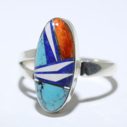 Inlay Ring by Navajo size 8