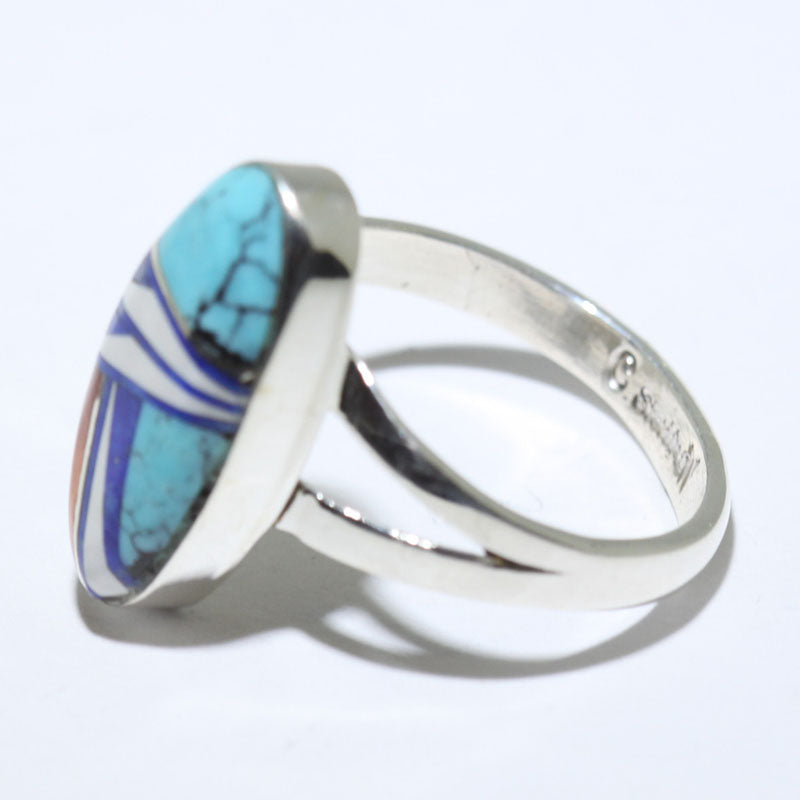 Inlay Ring ng Navajo sukat 8