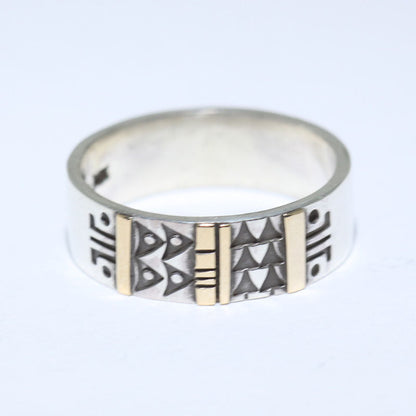 Bague en argent par Norbert Peshlakai taille 8.5