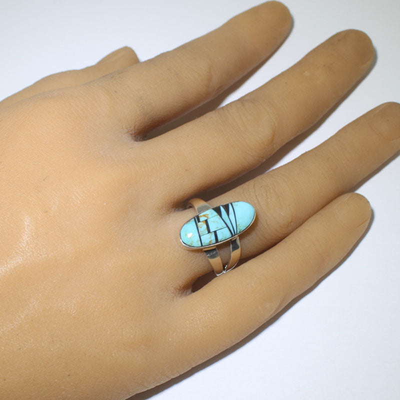 Bague incrustée par Navajo taille 9