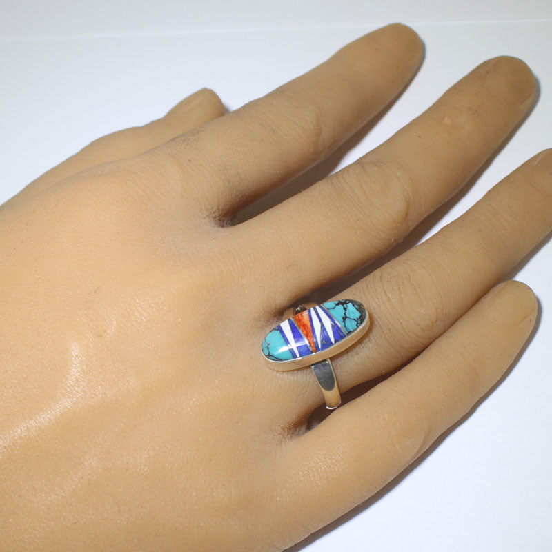 Anillo con incrustaciones por Navajo talla 10