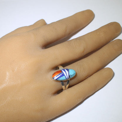 Inlay Ring by Navajo size 8