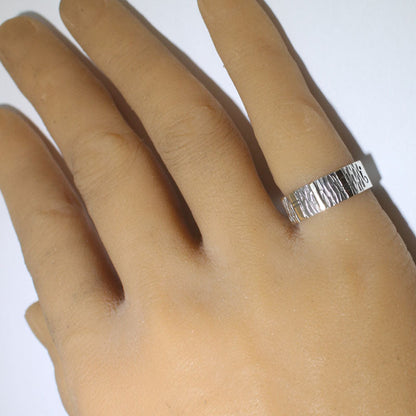 Silver Ring by Norbert Peshlakai size 7