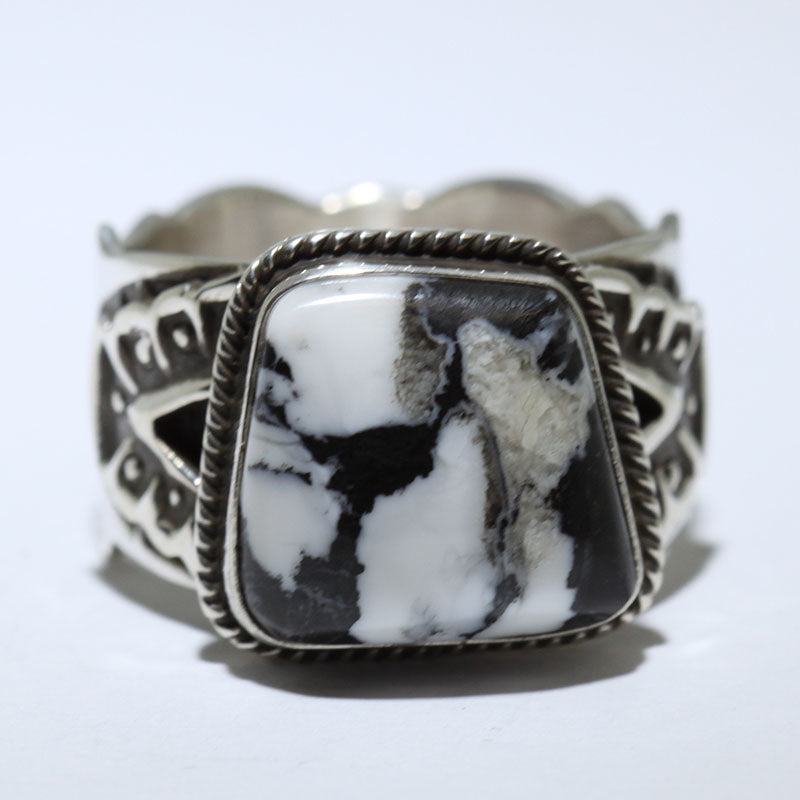 White Buffalo Ring von Darrell Cadman - Größe 12.5