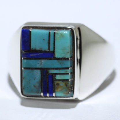 Cincin Inlay oleh Patricia/Edward Becenti- 9.5