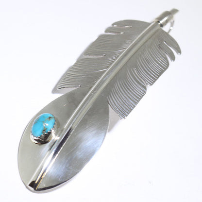 Pendentif Plume Turquoise par Navajo