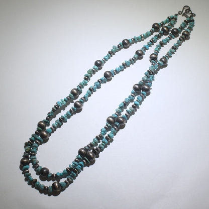 天然金曼纳瓦霍珍珠项链