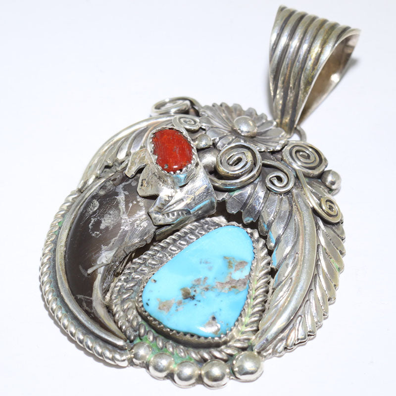 Pendentif Turquoise/Corail par Navajo