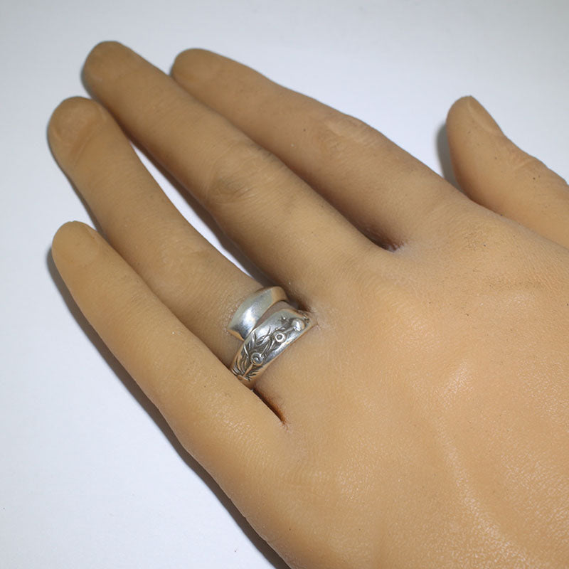 Silver Ring by Aaron Peshlakai- 7.5