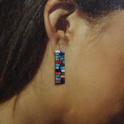 Boucles d'oreilles en mosaïque par Charlene Reano