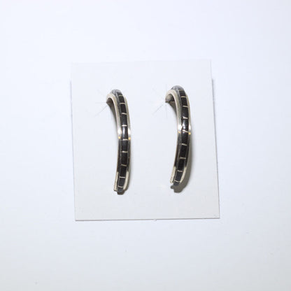 Inlay Silver Earring