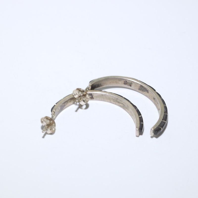 Inlay Silver Earring