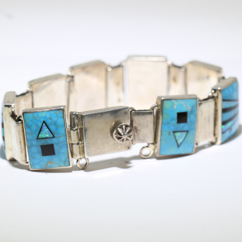 Inlay link bracelet by Stone Weaver 6-3/4"