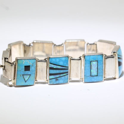 Gelang tautan inlay oleh Stone Weaver 6-3/4"