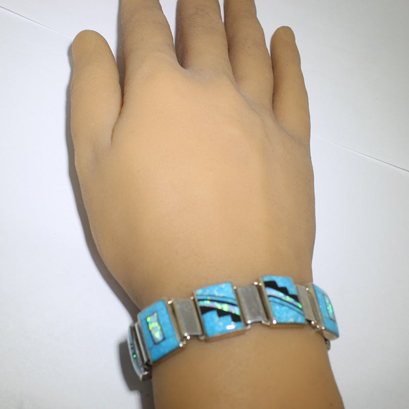 Inlay na pulseras na may kawil ni Stone Weaver 6-3/4"