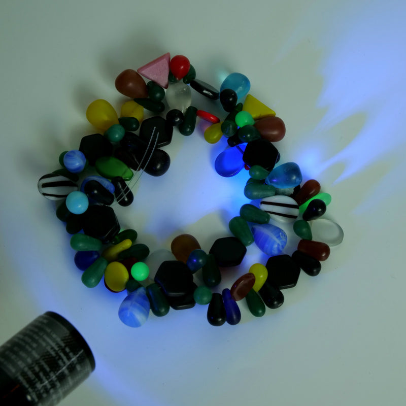 Bohemian Trade Beads Light Bulb Beads Strand with Uranium Glass
