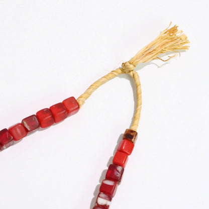 Bohemian Trade Beads Red Cube Beads Strand