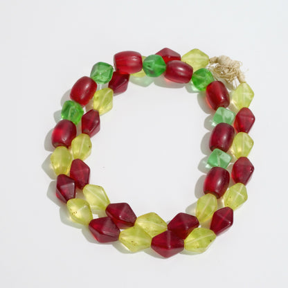 Bohemian Trade Beads Czech Beads Strand with Uranium Glass