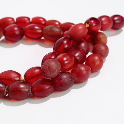 埃塞俄比亚樱桃红珠串波西米亚交易珠