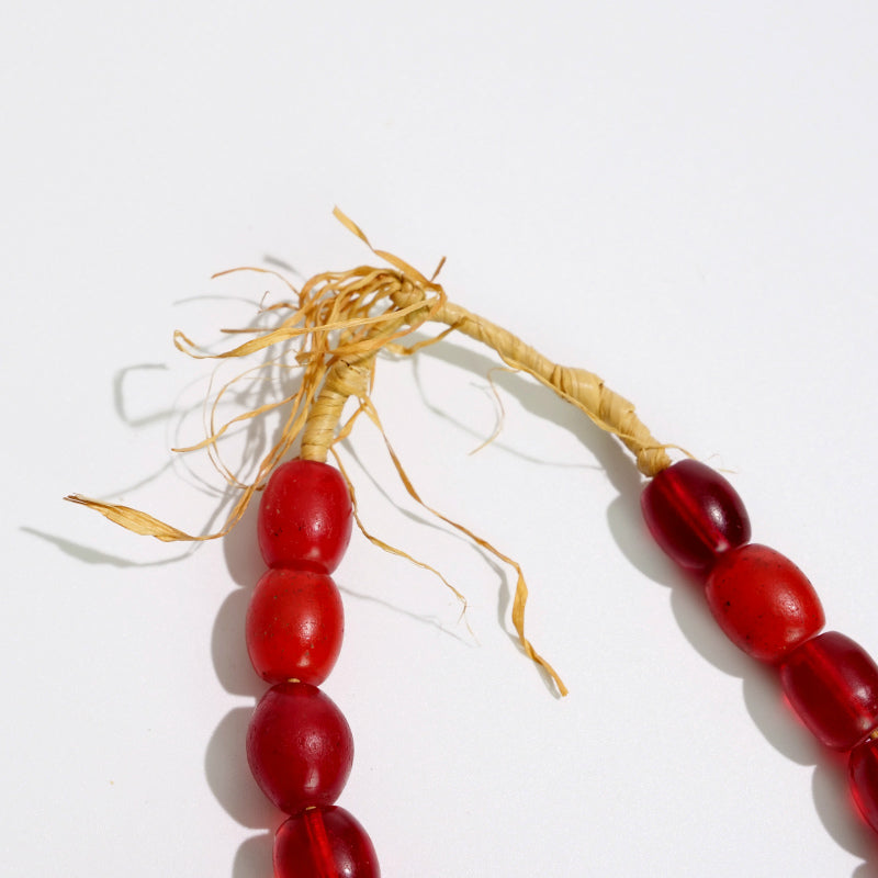 埃塞俄比亞櫻桃紅珠流蘇波希米亞風交易珠串