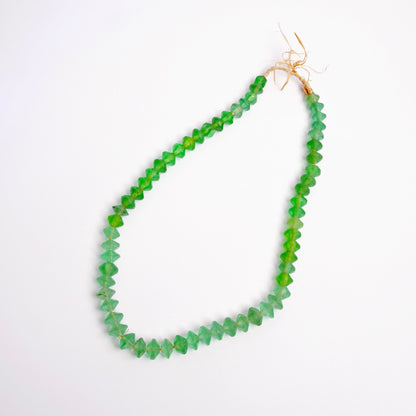 Bohemian Trade Beads Vaseline Beads Strand with Uranium Glass