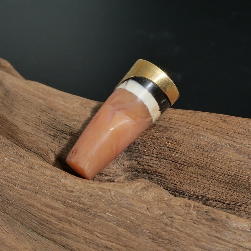 Striped Dzi Bead Fragment