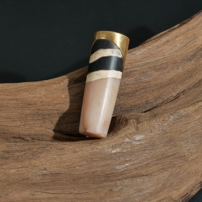Striped Dzi Bead Fragment