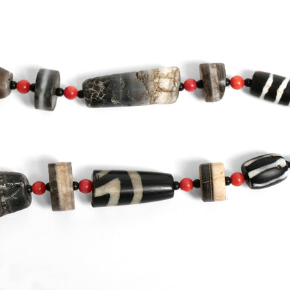 Dzi Beads and Striped Dzi Beads Strand