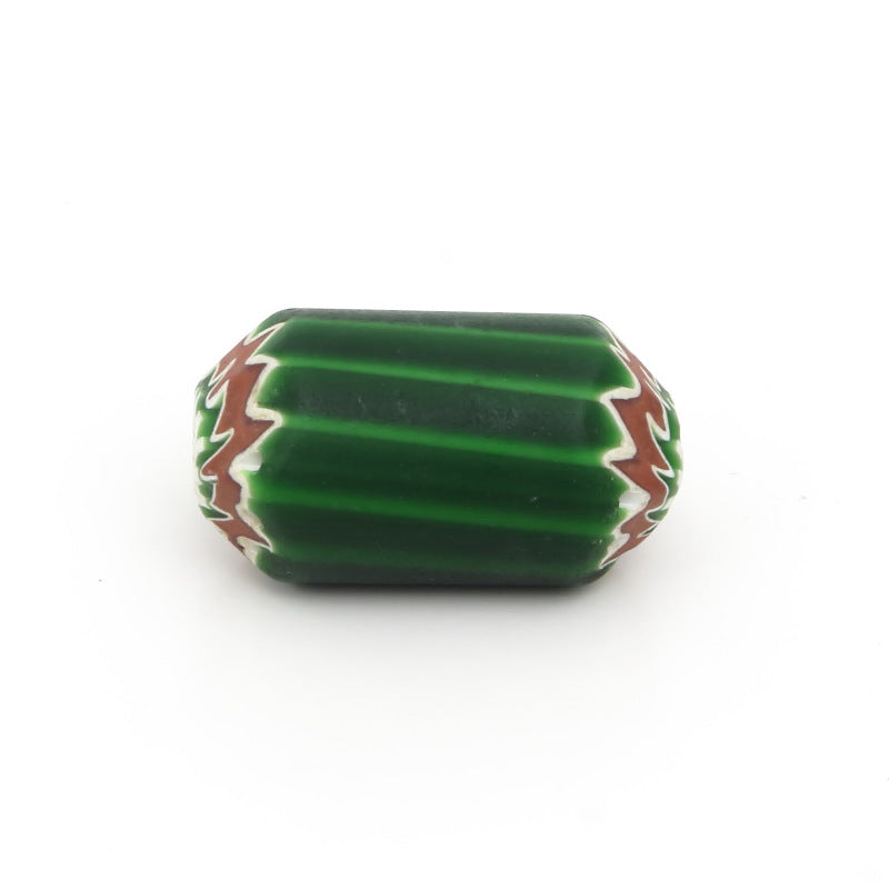 Six-Layer Green Chevron Bead