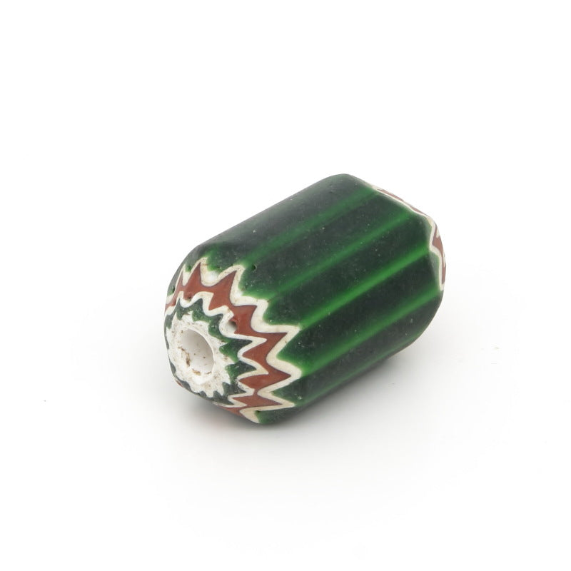 Six-Layer Green Chevron Bead