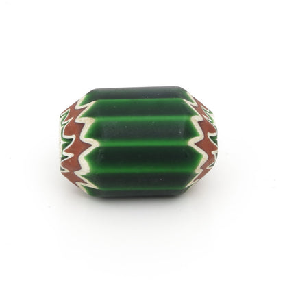 Six-Layer Green Chevron Bead