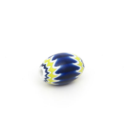 Six-Layer Blue & Yellow Chevron Bead