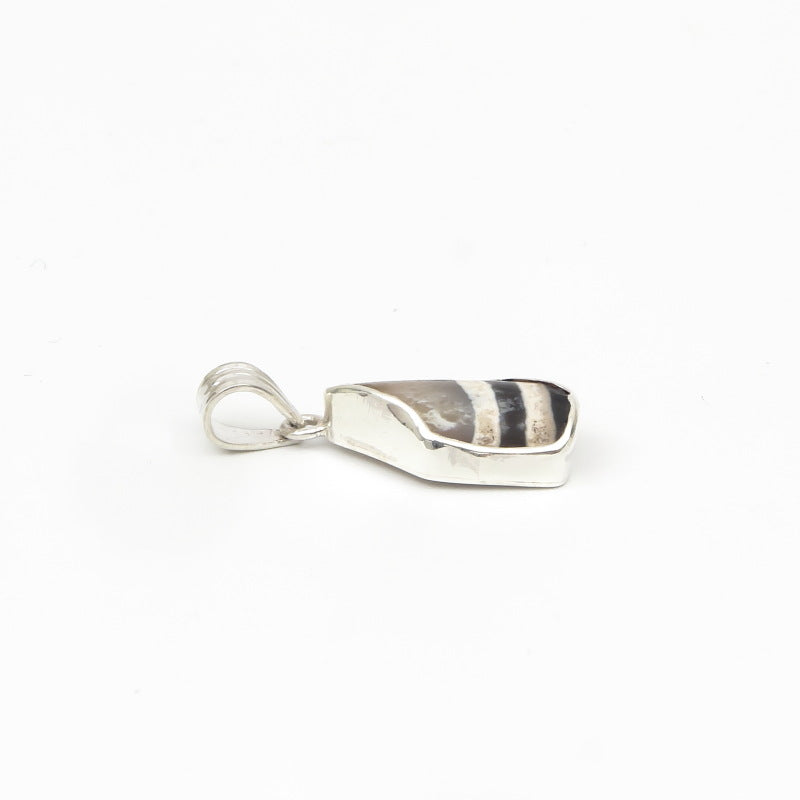 Dzi Bead Silver Pendant